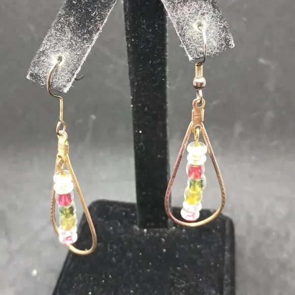 No Brand Teardrop Shaped Beaded Dangle Earrings - Picture 1 of 3